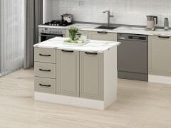 Alvinka 120 Cm Mbr_A Ada Mutfak Dolabı Beyaz Kumtaşı Mdf