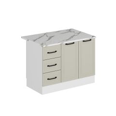 Alvinka 120 Cm Mbr_A Ada Mutfak Dolabı Beyaz Kumtaşı Mdf