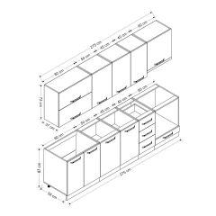 Minar 275 Cm Mutfak Dolabı Beyaz 275-B5