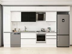 Alvinka 380X240 Cm High Gloss Mutfak Dolabı Mbb-E80B40S60-3 High Gloss | Beyaz - Mdf