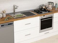 Alvinka 400X240 Cm Klasik Mebran Mutfak Dolabı Beyaz Beyaz Mbb-E80B60S60-2 Mebran | Beyaz - Mdf