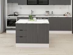 Alvinka 120 Cm Mbr_B Ada Mutfak Dolabı Beyaz Antrasit Mdf