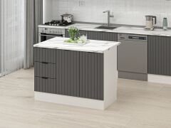 Alvinka 120 Cm Mbr_B Ada Mutfak Dolabı Beyaz Antrasit Mdf