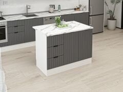 Alvinka 120 Cm Mbr_B Ada Mutfak Dolabı Beyaz Antrasit Mdf