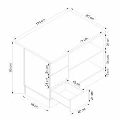 Alvinka 120 Cm Mbr_B Ada Mutfak Dolabı Beyaz Antrasit Mdf