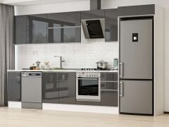 Alvinka 360X222 Cm High Gloss Mutfak Dolabı Mb-E80S40S40-2 High Gloss | Antrasit - Mdf