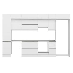 Alvinka 365X240 Cm High Gloss Mutfak Dolabı Mbb-E80B45S40-1 High Gloss | Beyaz - Suntalam