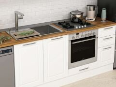 Alvinka 290X210 Cm Klasik Mebran Mutfak Dolabı Mb-E90B40S40-2 Mebran | Beyaz - Mdf