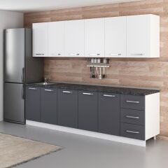 Minar 275 Cm Mutfak Dolabı Beyaz Antrasit 275-A1