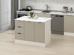 Alvinka 120 Cm Mbr_B Ada Mutfak Dolabı Beyaz Kumtaşı Suntalam