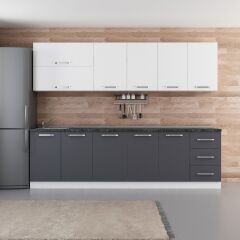 Minar 275 Cm Mutfak Dolabı Beyaz Antrasit 275-A2