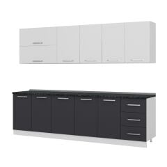 Minar 275 Cm Mutfak Dolabı Beyaz Antrasit 275-A2