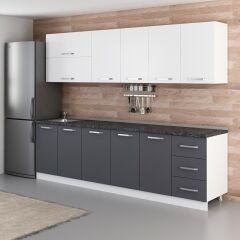 Minar 275 Cm Mutfak Dolabı Beyaz Antrasit 275-A2