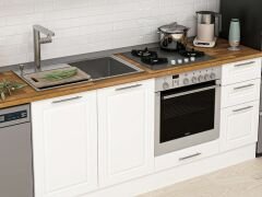 Alvinka 290X210 Cm Klasik Mebran Mutfak Dolabı Mb-E90B40S40-3 Mebran | Beyaz - Suntalam