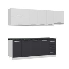 Minar 275 Cm Mutfak Dolabı Beyaz Antrasit 275-A4