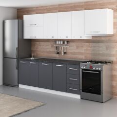 Minar 275 Cm Mutfak Dolabı Beyaz Antrasit 275-A4