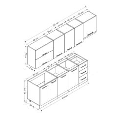 Minar 275 Cm Mutfak Dolabı Beyaz Antrasit 275-A4