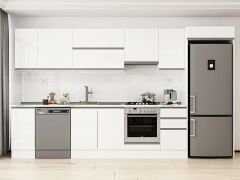 Alvinka 365X222 Cm High Gloss Mutfak Dolabı Mb-E80S40S45-1 High Gloss | Beyaz - Suntalam