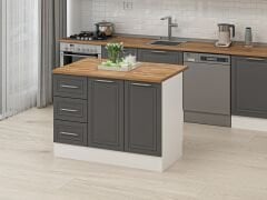 Alvinka 120 Cm Mbr_C Ada Mutfak Dolabı Beyaz Antrasit Mdf