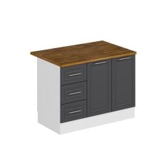 Alvinka 120 Cm Mbr_C Ada Mutfak Dolabı Beyaz Antrasit Mdf