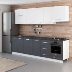 Minar 275 Cm Mutfak Dolabı Beyaz Antrasit 275-A5