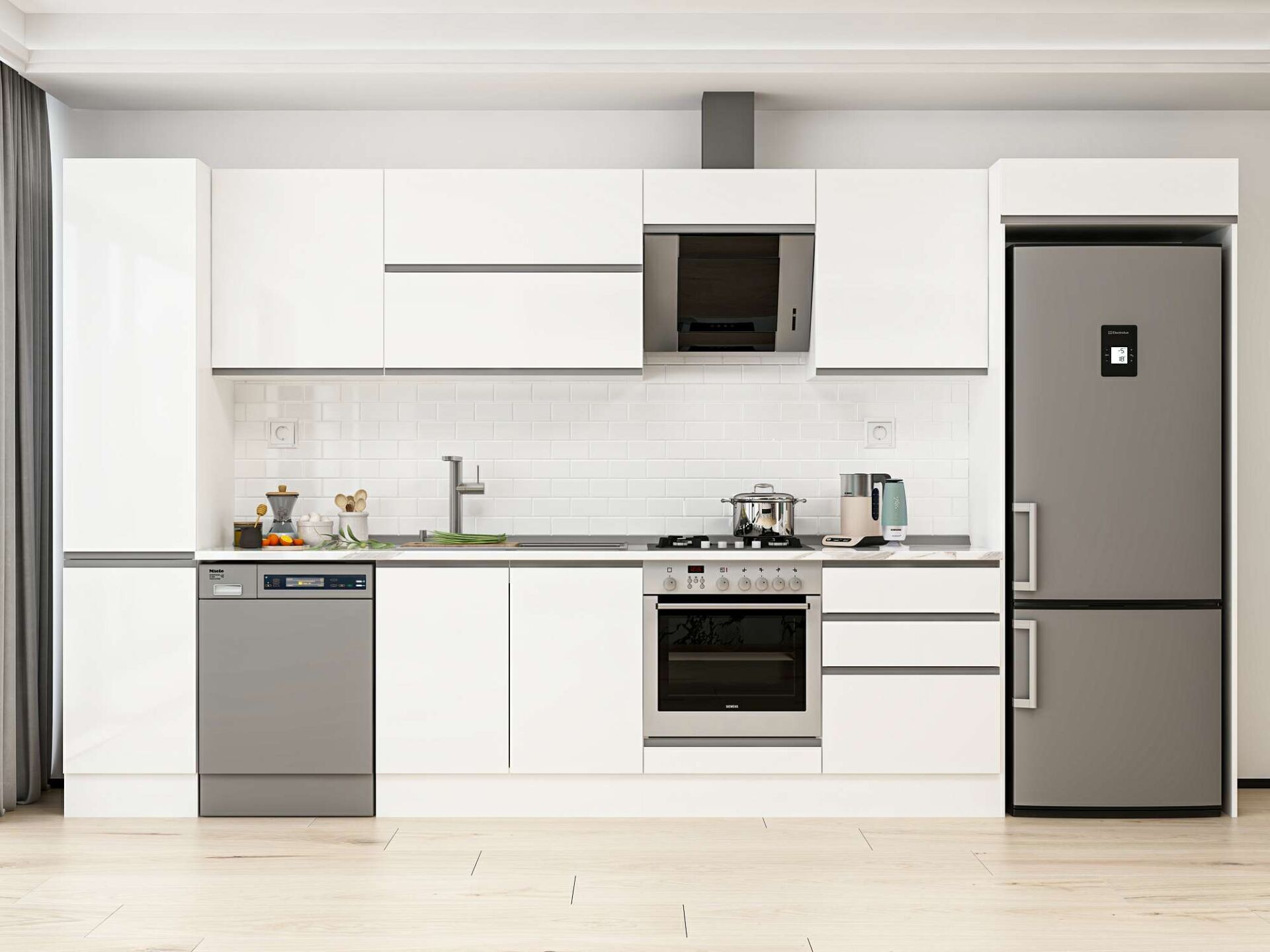 Alvinka 395X222 Cm High Gloss Mutfak Dolabı Mbb-E90B45S60-2