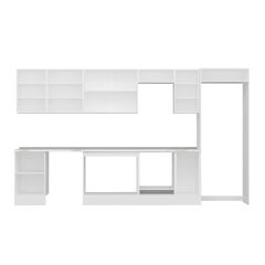 Alvinka 380X222 Cm Klasik Mebran Mutfak Dolabı Mb-E90S50S40-2 Mebran | Antrasit - Suntalam