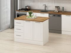 Alvinka 120 Cm Mbr_C Ada Mutfak Dolabı Beyaz Beyaz Mdf