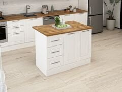 Alvinka 120 Cm Mbr_C Ada Mutfak Dolabı Beyaz Beyaz Mdf