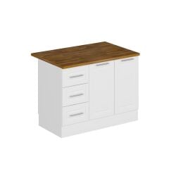 Alvinka 120 Cm Mbr_C Ada Mutfak Dolabı Beyaz Beyaz Mdf