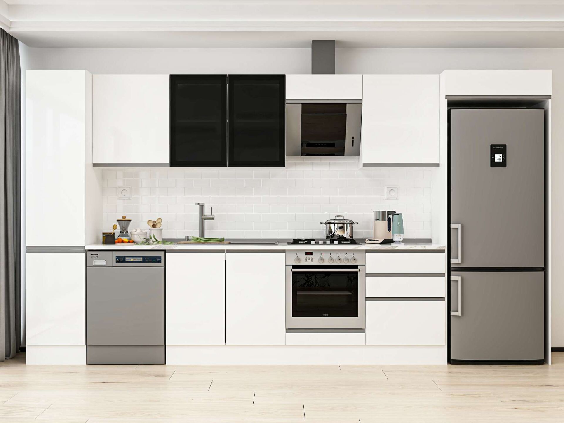Alvinka 395X222 Cm High Gloss Mutfak Dolabı Mbb-E90B45S60-3