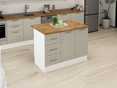 Alvinka 120 Cm Mbr_C Ada Mutfak Dolabı Beyaz Kumtaşı Suntalam