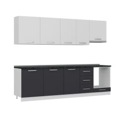 Minar 275 Cm Mutfak Dolabı Beyaz Antrasit 275-A8