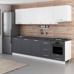 Minar 275 Cm Mutfak Dolabı Beyaz Antrasit 275-A8