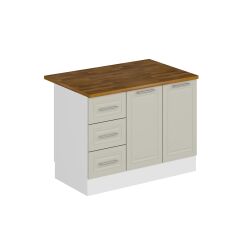 Alvinka 120 Cm Mbr_C Ada Mutfak Dolabı Beyaz Kumtaşı Mdf