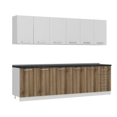 Minar 275 Cm Mutfak Dolabı Beyaz Dore 275-D1