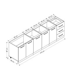 Minar 275 Cm Mutfak Dolabı Beyaz Dore 275-D1