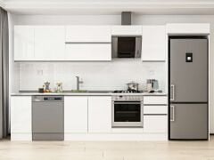 Alvinka 365X222 Cm High Gloss Mutfak Dolabı Mb-E80S40S45-2 High Gloss | Beyaz - Mdf