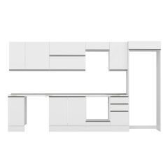 Alvinka 365X222 Cm High Gloss Mutfak Dolabı Mb-E80S40S45-2 High Gloss | Beyaz - Mdf