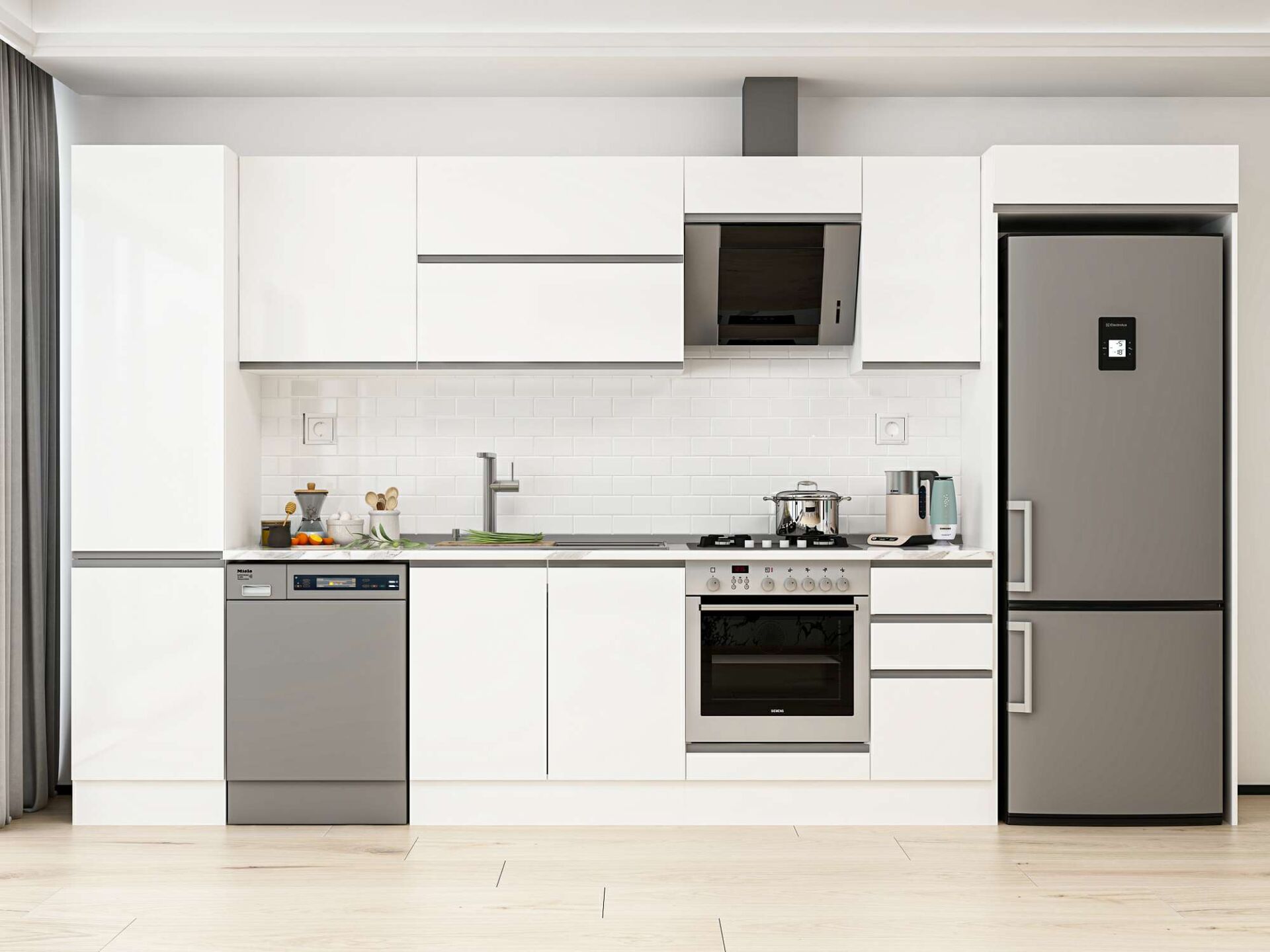 Alvinka 380X222 Cm High Gloss Mutfak Dolabı Mbb-E90B50S40-2