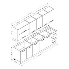 Minar 275 Cm Mutfak Dolabı Beyaz Dore 275-D2