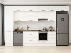 Alvinka 375X240 Cm Klasik Mebran Mutfak Dolabı Beyaz Beyaz Mbb-E80B50S45-1