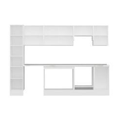 Alvinka 295X210 Cm Klasik Mebran Mutfak Dolabı Mb-E90B40S45-1 Mebran | Antrasit - Suntalam