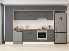 Alvinka 375X240 Cm Klasik Mebran Mutfak Dolabı Beyaz Beyaz Mbb-E80B50S45-1