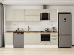 Alvinka 380X222 Cm Klasik Mebran Mutfak Dolabı Mb-E90S50S40-2 Mebran | Kumtaşı - Mdf