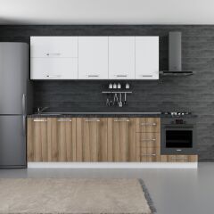 Minar 275 Cm Mutfak Dolabı Beyaz Dore 275-D3