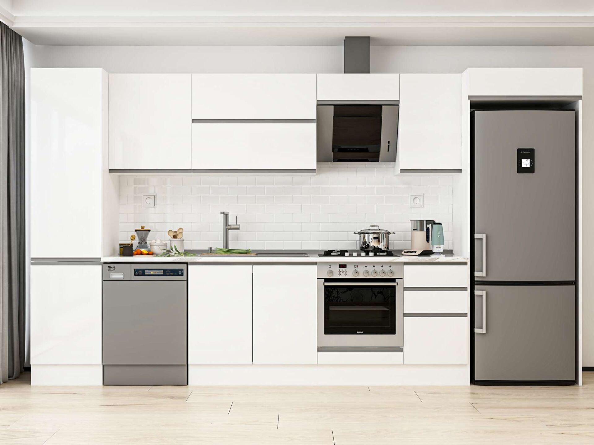 Alvinka 385X222 Cm High Gloss Mutfak Dolabı Mbb-E90B50S45-2