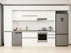 Alvinka 370X240 Cm High Gloss Mutfak Dolabı Mbb-E80B45S45-1 High Gloss | Beyaz - Suntalam