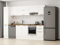 Alvinka 295X210 Cm Klasik Mebran Mutfak Dolabı Mb-E90B40S45-1 Mebran | Beyaz - Mdf