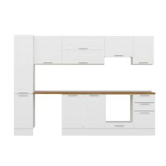Alvinka 295X210 Cm Klasik Mebran Mutfak Dolabı Mb-E90B40S45-1 Mebran | Beyaz - Mdf